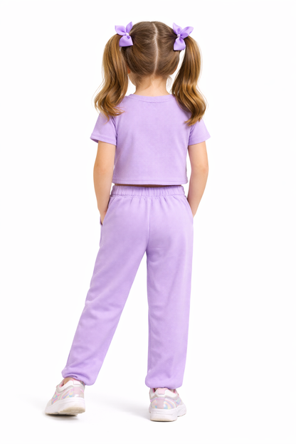 Girls Waffle Knit Pant Set