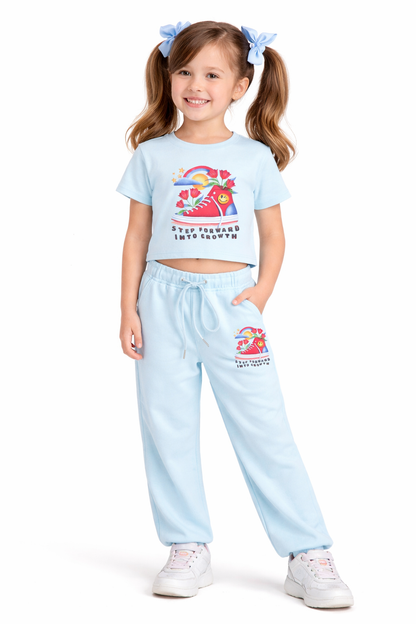 Girls Waffle Knit Pant Set