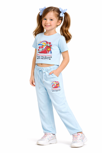 Girls Waffle Knit Pant Set