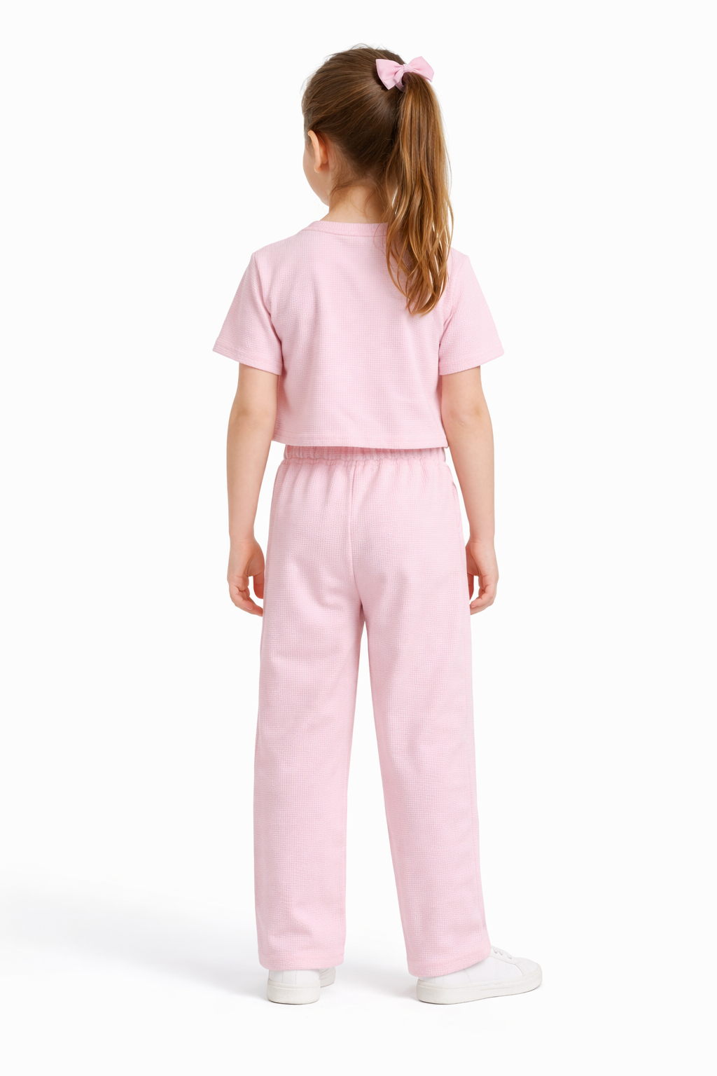 Girls Waffle Knit Pant Set