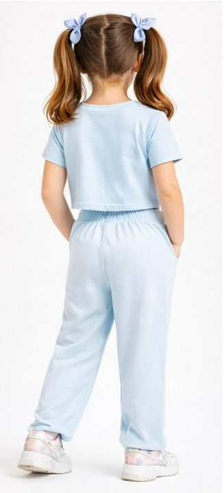 Girls Waffle Knit Pant Set